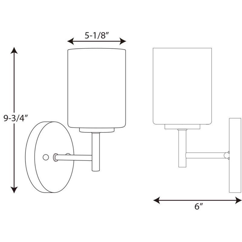 Progress Lighting Replay 1-Light Bath & Vanity Wall Light, Polished Nickel, Porcelain Shade