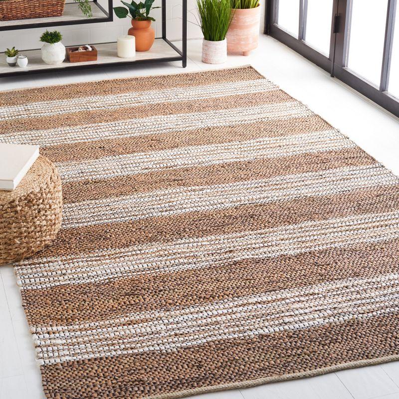 Vintage Leather VTL204 Hand Woven Area Rug - Light Brown/Ivory - 3'x5' - Safavieh.