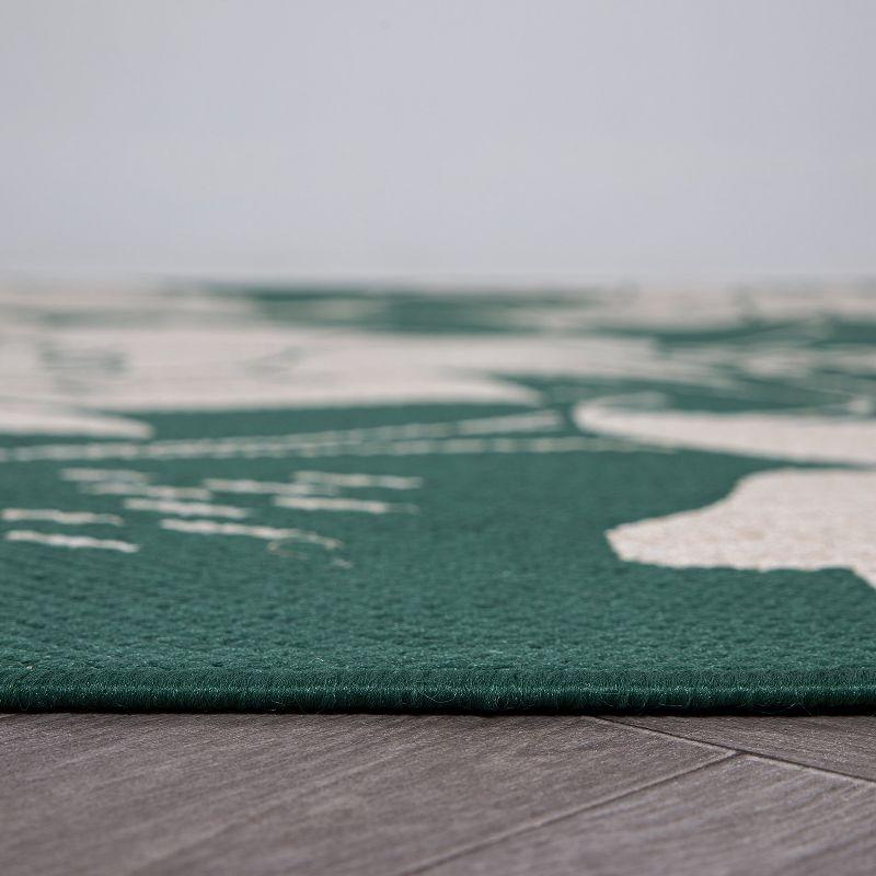 World Rug Gallery Modern Floral Flowers Textured Flat Weave Indoor/Outdoor Area Rug - GREEN 2'x3'