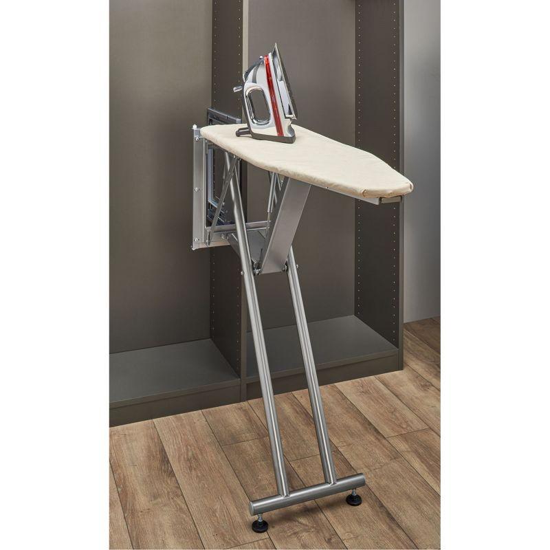 Rev-A-Shelf Sidelines Premiere Pop Up Ironing Board  for Custom Laundry/Closet Systems w/ Soft-Close, Metal Frame, & Adjustable Feet, CPUIBSL-14-SM-1