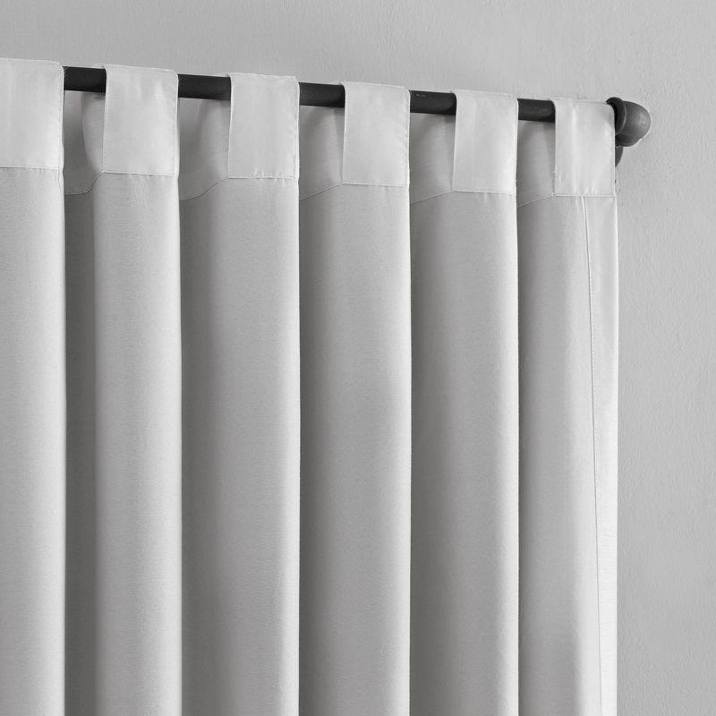 Faux Dupioni Silk Thermal Extreme 100% Blackout Back Tab Curtain Panel