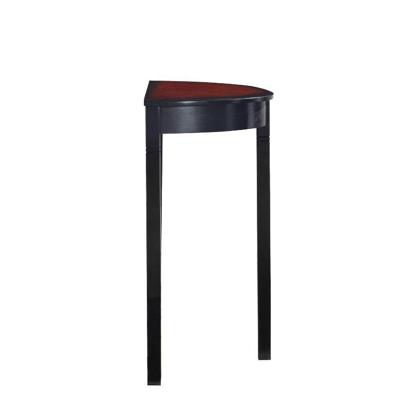 Camden Traditional Wood Demi Lune Console Table Black Cherry - Linon: Sturdy Entryway Furniture, Half Moon Shape, MDF Composite