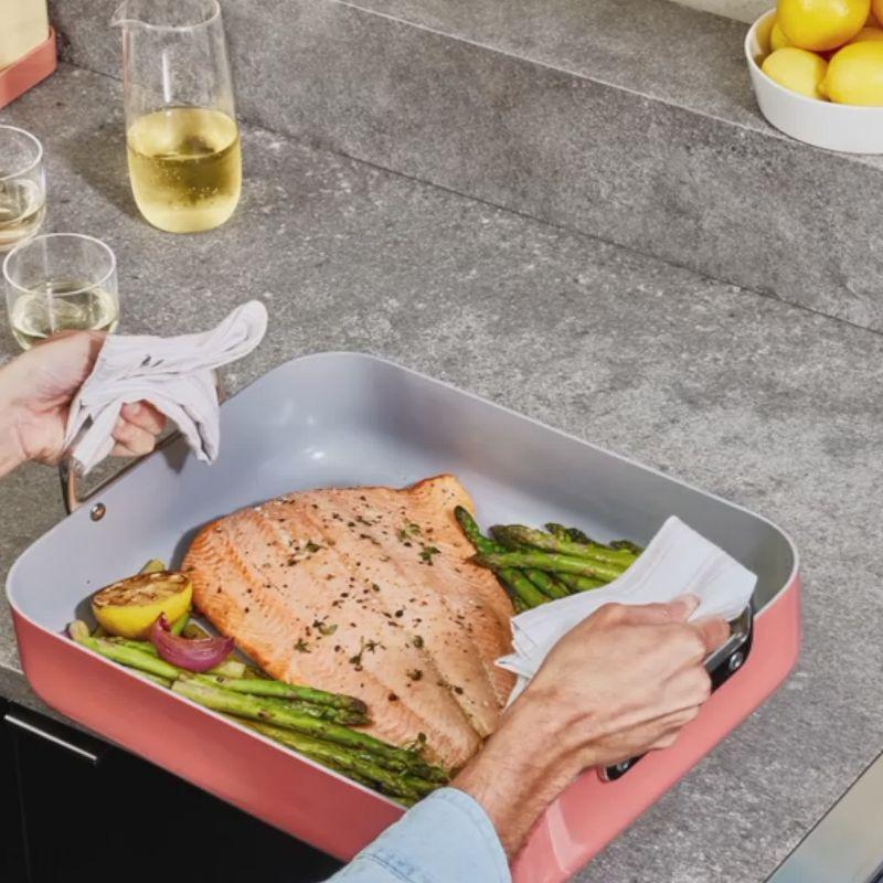Caraway ® Sage Ceramic Non-Stick Roasting Pan with Rack