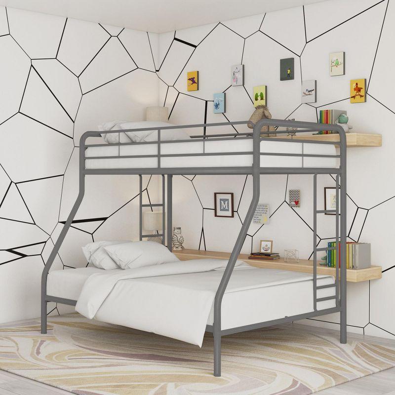 DHP Dusty Twin over Full Metal Bunk Bed, Silver
