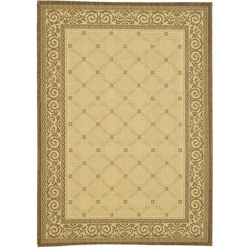 Courtyard CY1502 Power Loomed Indoor and Outdoor Area Rug - Natural/Brown - 4'x5'7" - Safavieh