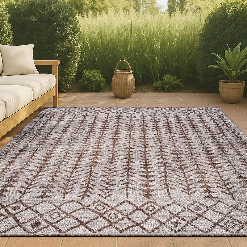 3'x5' Tokay Bohemian Geometric Indoor/Outdoor Area Rug, Beige/Brown - JONATHAN Y