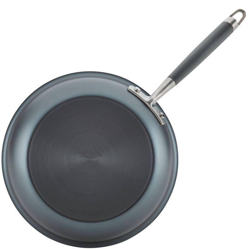 Gray Aluminum Nonstick Fry Pan with Ceramic Coating and Lid