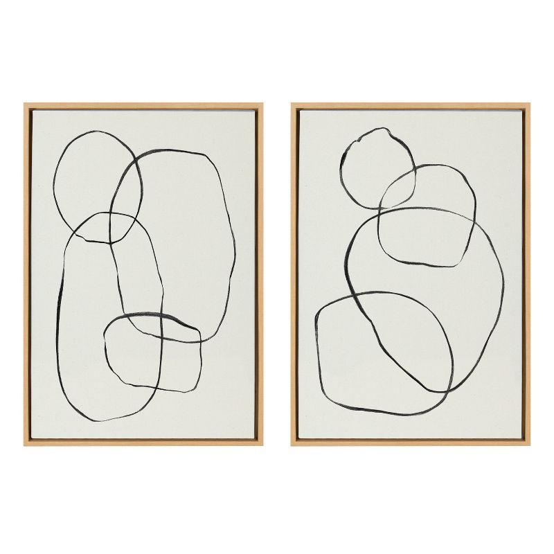 Kate and Laurel " 871 Modern Circles Flinen (left) & 869 Going In Circles Flinen (right) " by Teju Reval 2 - Pieces