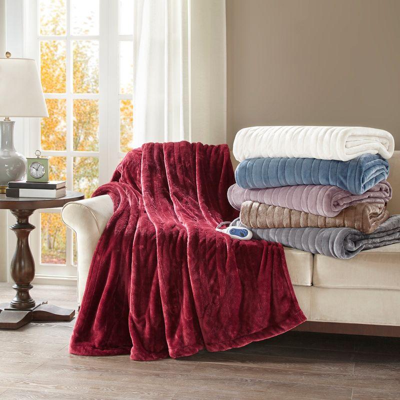 Cozy Comfort Red Oversized Electric Heated Throw, 60" x 70"