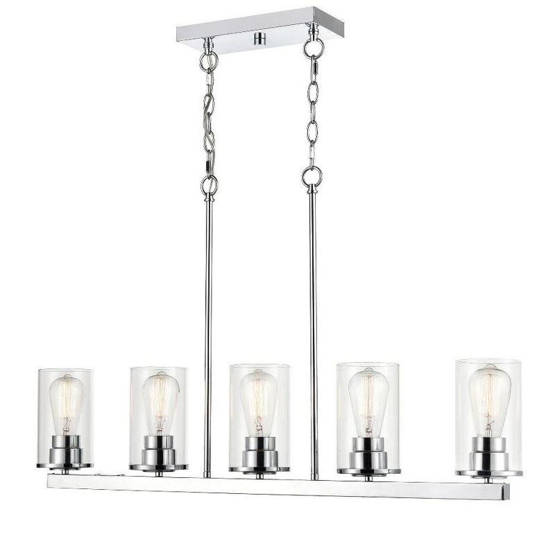 Verlana Chrome 5-Light Glass Pendant Chandelier