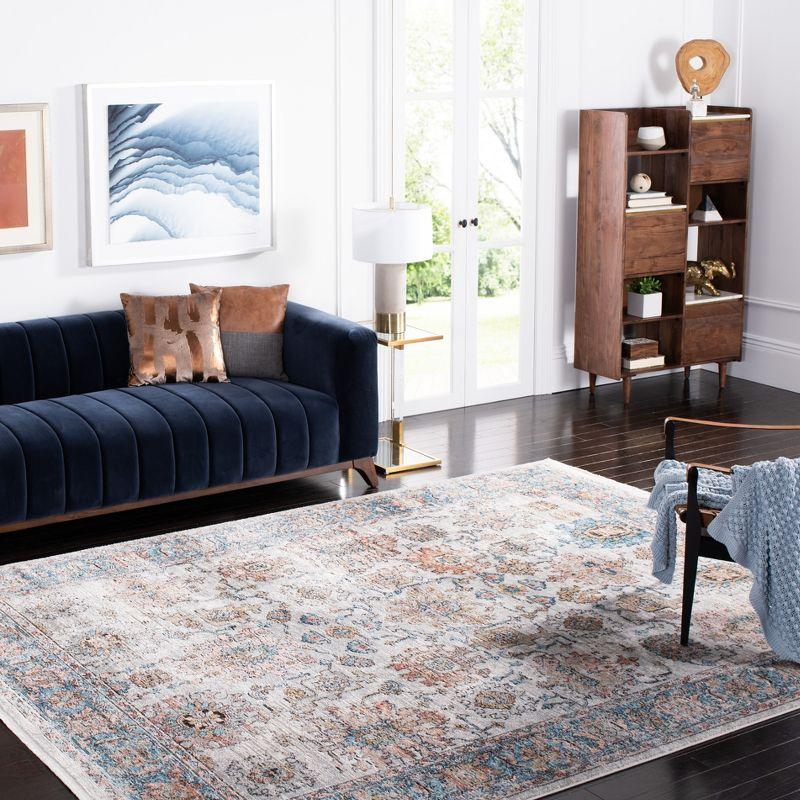 Abstract Blue Elegance 9' x 12' Hand-Knotted Synthetic Area Rug