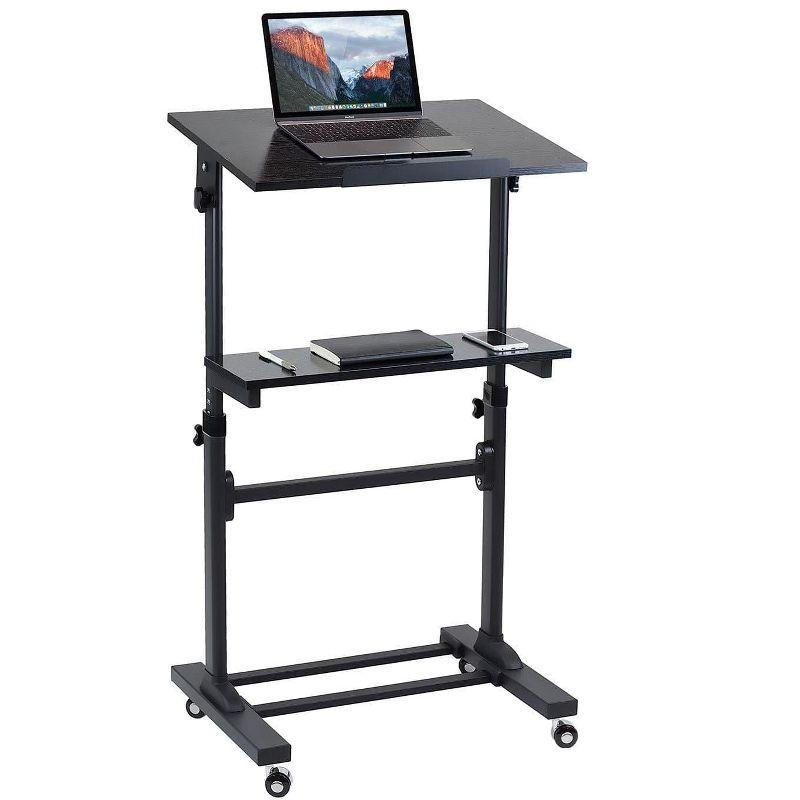 Mount-It! Height Adjustable Mobile Stand Up Desk, Portable Podium and Presentation Lectern