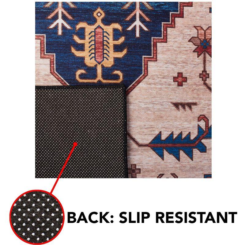 Tucson Vintage Persian TSN153 Power Loomed Machine Washable Skid-Resistant Indoor Accent Rug - Rust/Blue - 3'x5' - Safavieh