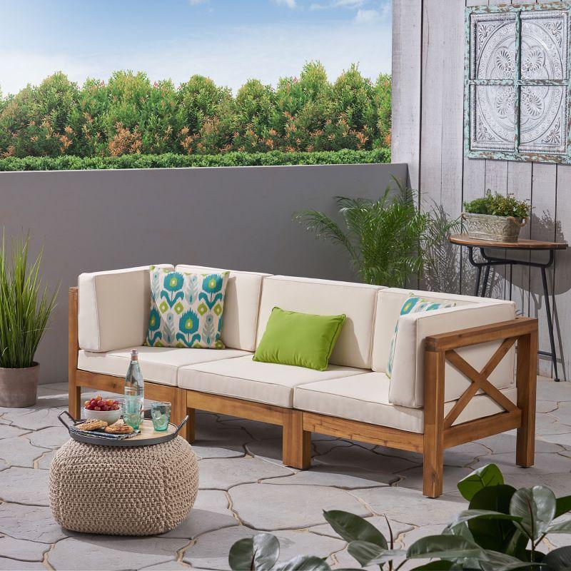 Highland Dunes 30.3'' Acacia Outdoor Patio Sofa