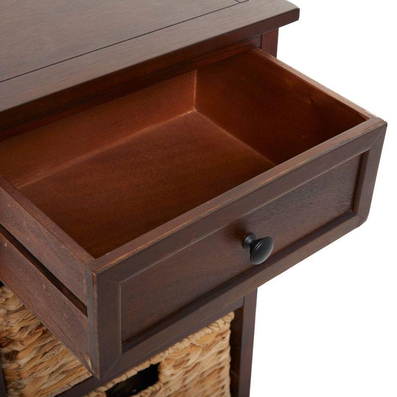 Wooden Side Chest with Wicker Drawers Brown - Olivia & May