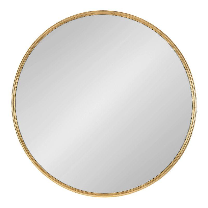24" x 24" Caskill Round Framed Decorative Wall Mirror Gold - Kate & Laurel All Things Decor