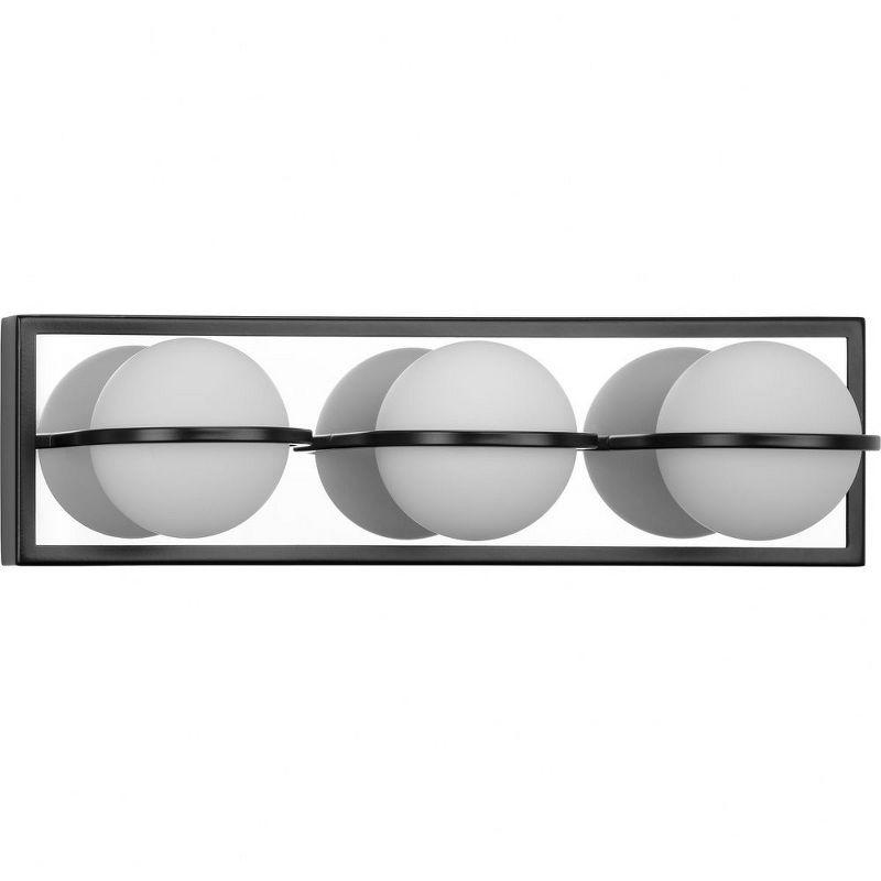 Pearl 3-Light Matte Black LED Bath Vanity Light with Opal Glass Shades