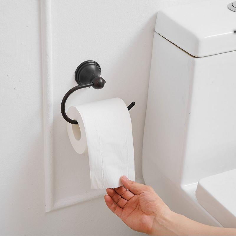 BWE Traditional Double Post Spring Wall Mounted Towel Bar Toilet Paper Holder