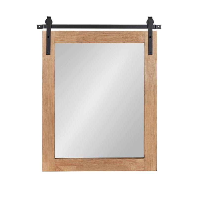 Samuels Wood Framed Decorative Wall Mirror Rustic Brown/Black - Kate & Laurel All Things Decor