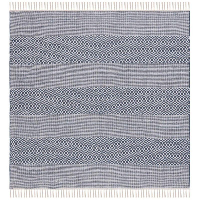 Montauk MTK330 Hand Woven Indoor Accent Rug - Ivory/Navy - 4'x4' - Safavieh