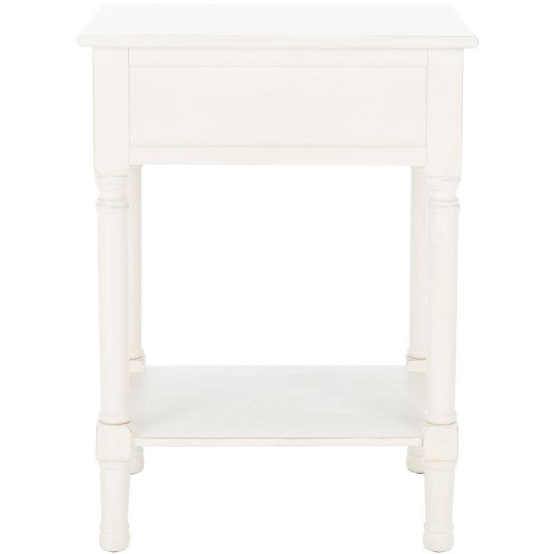 Landers Farmhouse Chic Distressed White 1-Drawer Accent Table