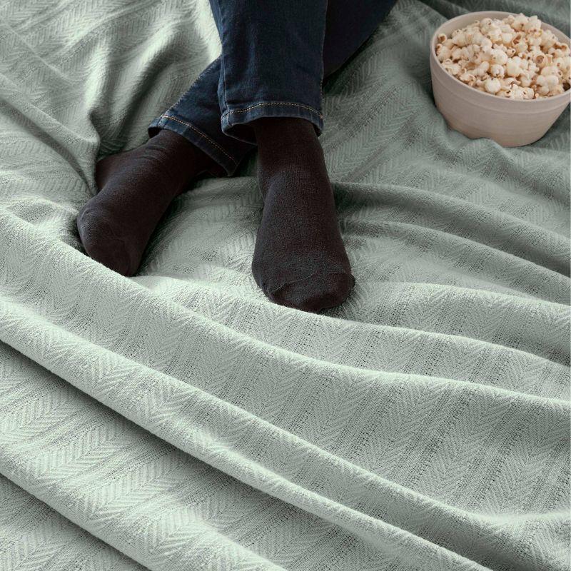 Vellux Vellux 100% Cotton Blanket - Soft, Breathable, Cozy & Lightweight Thermal Blanket  All-Season Blanket Perfect for Layering Bed, Couch & Sofa - Hotel Quality