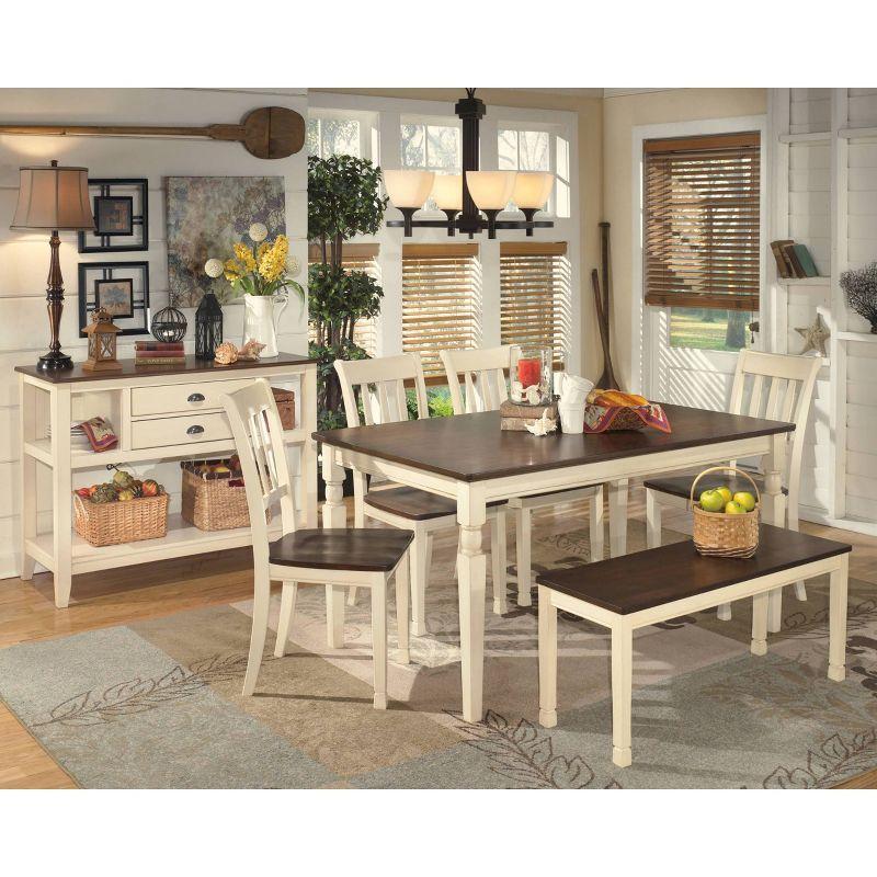 2pc Whitesburg Dining Room Side Chair Cottage White - Signature Design by Ashley: Hardwood Frame, Slat Back Design