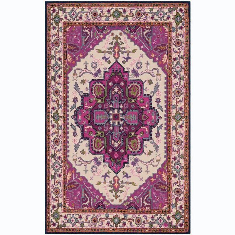 Bellagio BLG541 Hand Tufted Area Rug - Ivory/Pink - 6'x9' - Safavieh.