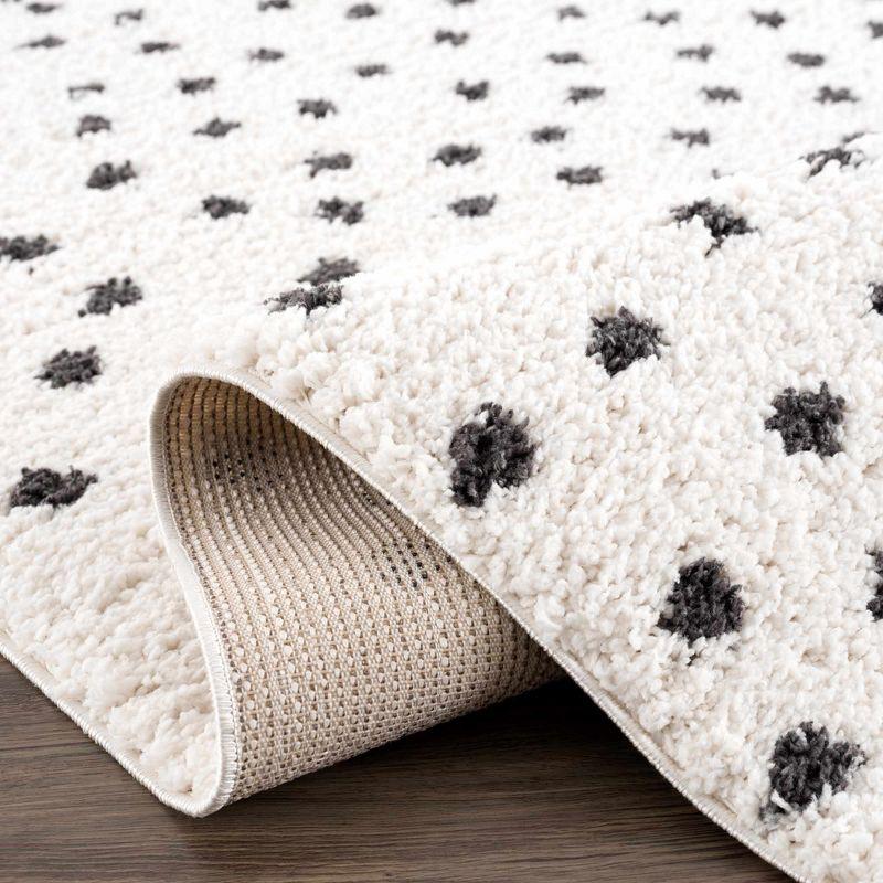 Hauteloom Chaia Dotted Black & White Plush Rug