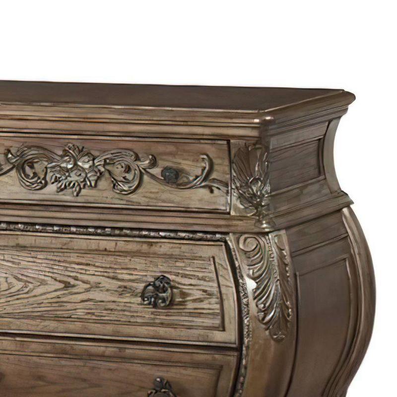 38" Ragenardus Nightstand Vintage Oak - Acme Furniture: 3 Drawers, Scrolled Legs, No Assembly Required
