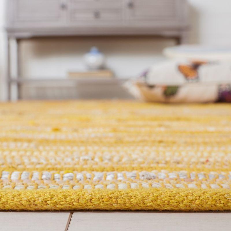 Rag Area Rug RAR130 Hand Woven Area Rug - Yellow/Multi - 4'x4' - Safavieh.