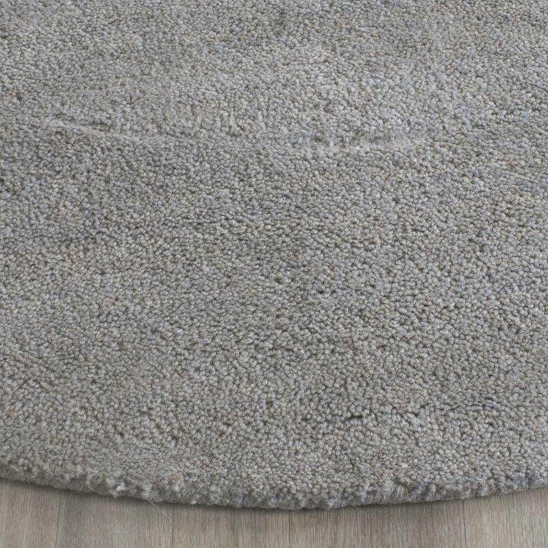 Handmade Gray Wool Tufted Round Rug - 4' Diameter