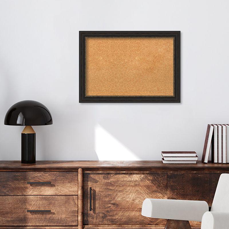 Amanti Art Accent Bronze Narrow Framed Corkboard, Natural Cork