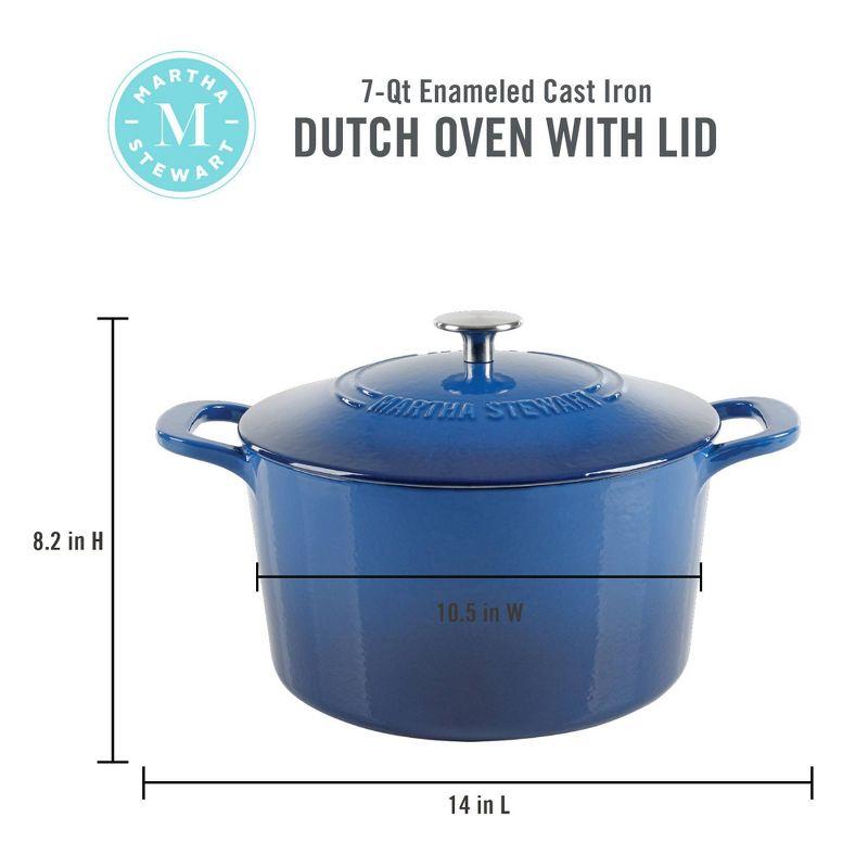 Martha Stewart Gatwick 7qt Enamel Cast Iron Dutch Oven