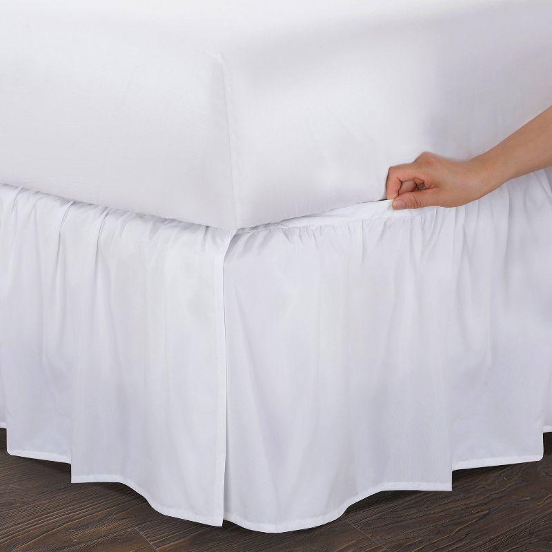 King White Ruffled Polyester Bed Skirt