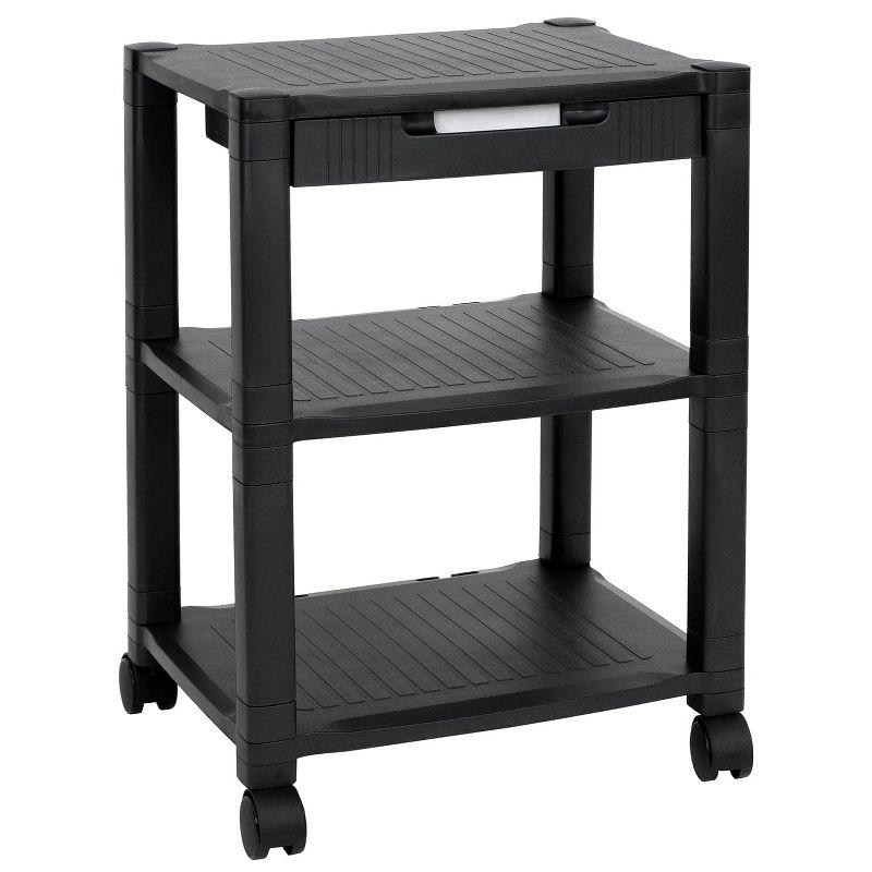 Mount-It! Adjustable Mobile Printer Stand with Drawer, 4 Swivel Wheels and Cable Management