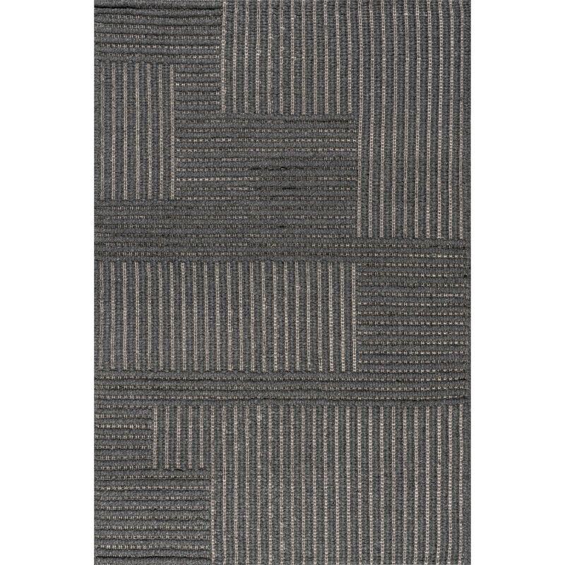 Nuloom Dorene Contemporary High-Low Striped Wool Indoor Area Rug, 8' x 10', Greys