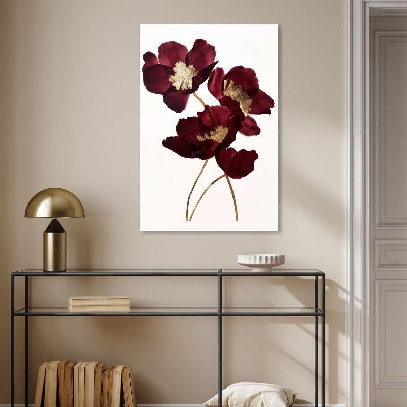 Art Remedy Art Remedy Wine Flowers Framed Floral Fine 1 Piece Canvas Wall Art 57114