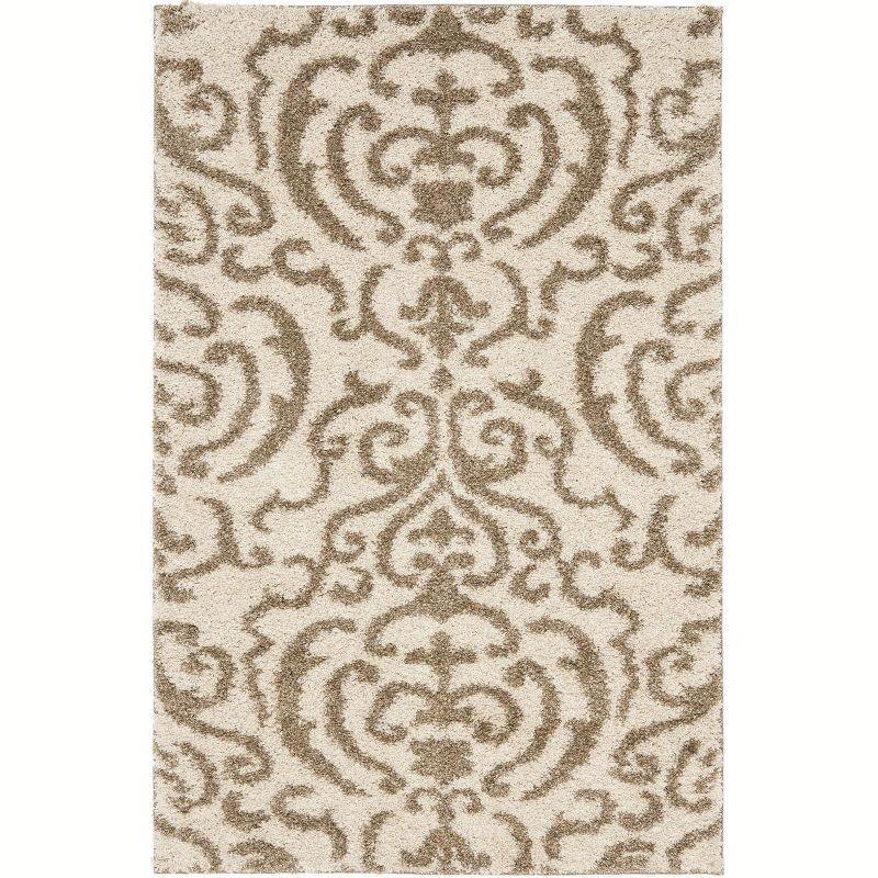 Florida Shag SG462 Power Loomed Indoor Accent Rug - Cream/Beige - 3'3"x5'3" - Safavieh.