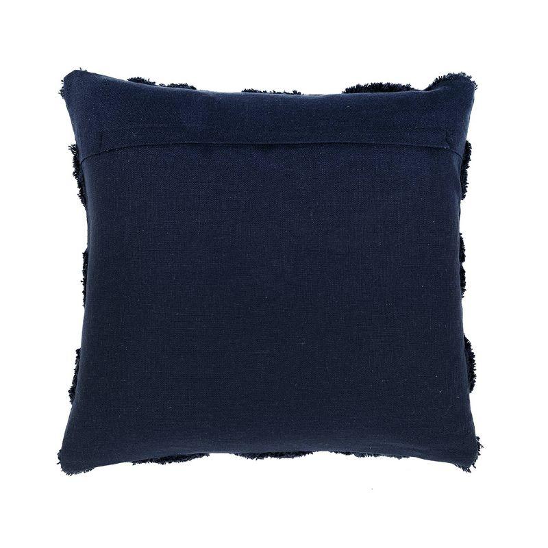 20&#34;x20&#34; Oversize Tufted Diagonal Family-Friendly Square Pillow Cover Navy - Lush D&#233;cor