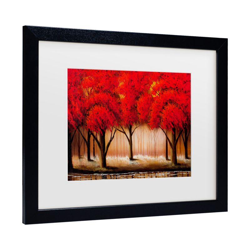 Traditional Black Framed Red Landscape Canvas Art