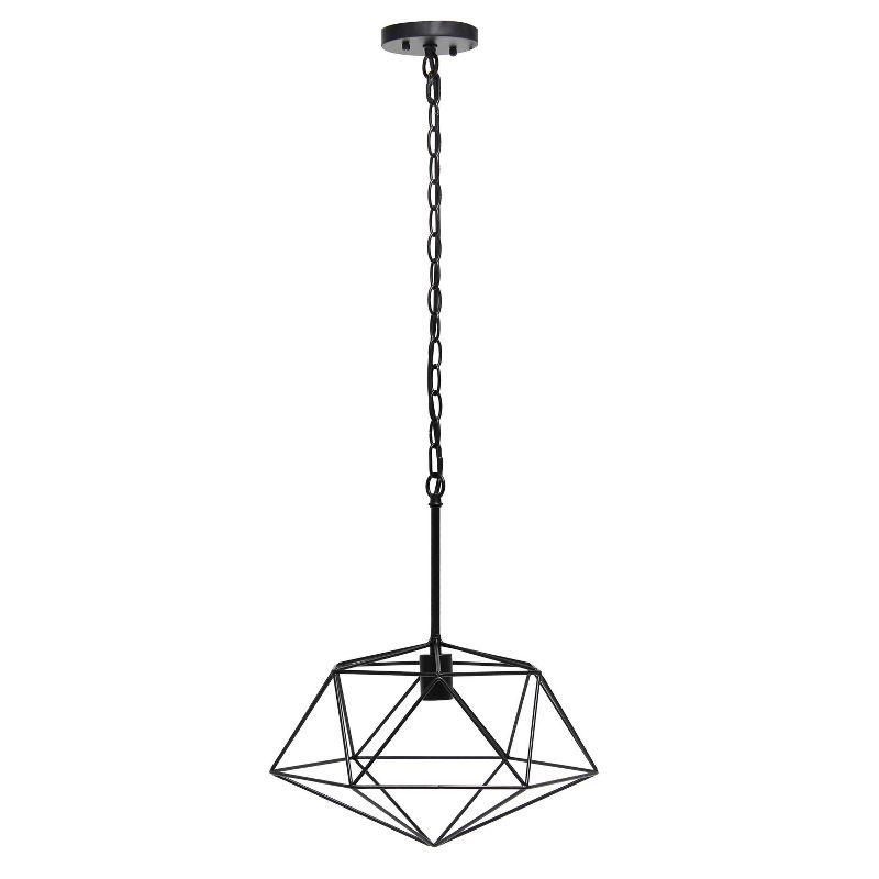 Black Geometric Metal Wire Ceiling Pendant Light