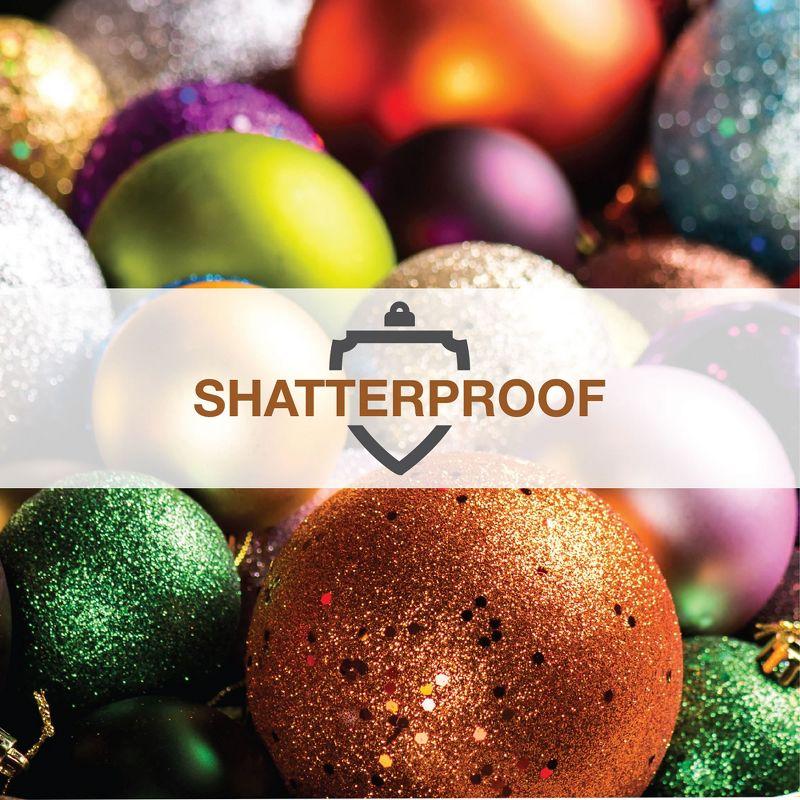 Mauve Shatterproof Plastic Holiday Ball Ornament Set