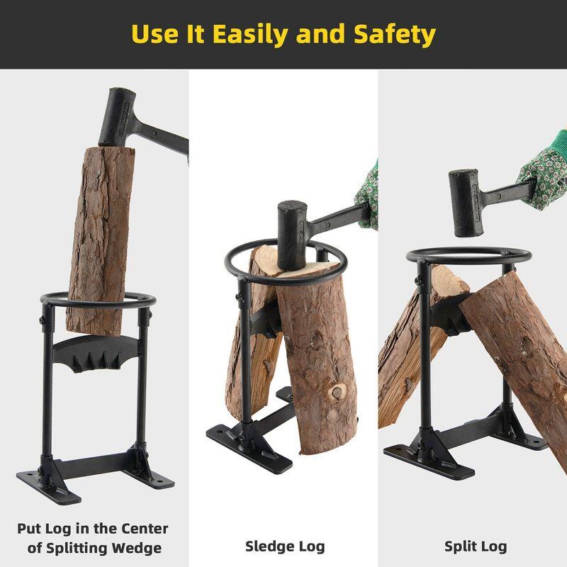 Tangkula Firewood Kindling Cracker Splitter Manual Steel Log Cutter Wedge Tool for Home