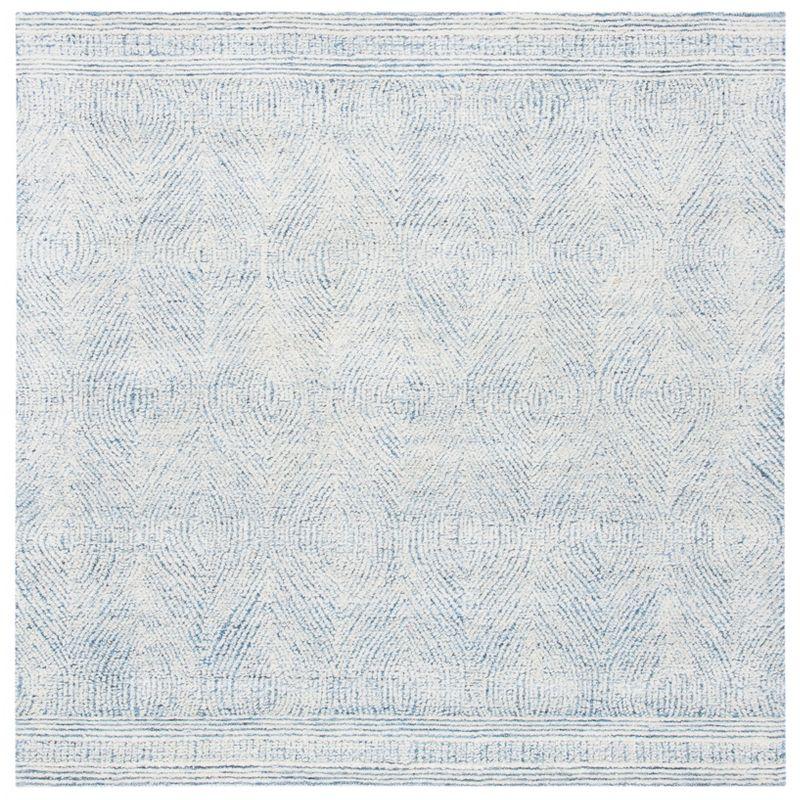 Abstract ABT340 Handmade Indoor Area Rug - Ivory/Blue - 4'x4' - Safavieh