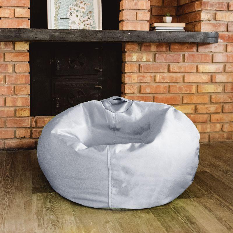 Big Joe Classic Bean Bag Chair, Durable Polyester Nylon Blend, Kids, Gray