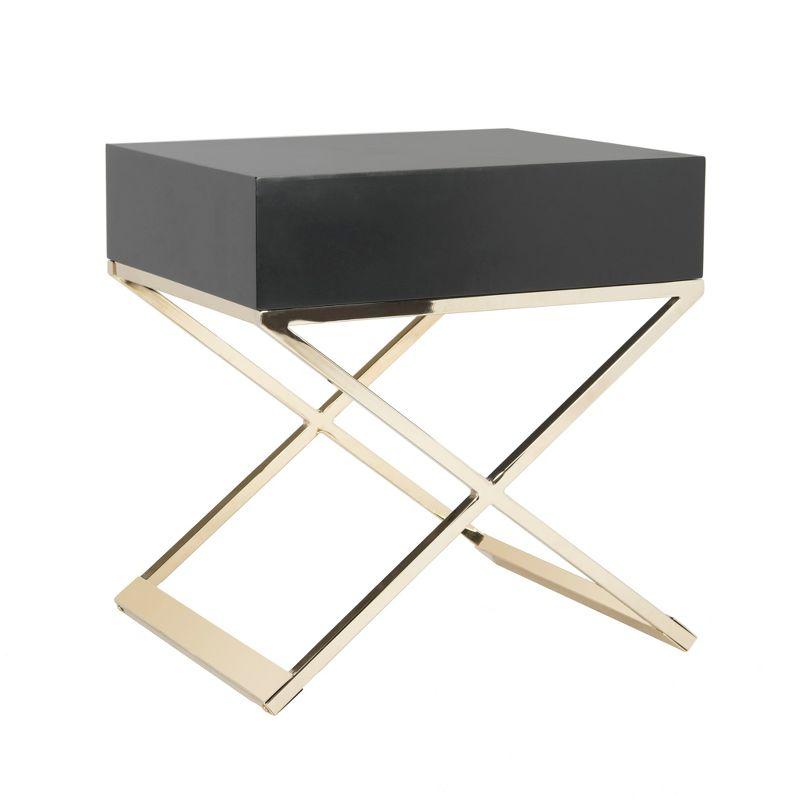 Zarina Modern Cross Leg End Table - Black - Safavieh.