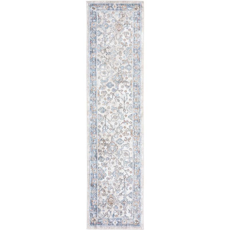 Jasmine JSM343 Power Loomed Runner Rug - Ivory/Blue - 2'2"x9' - Safavieh.