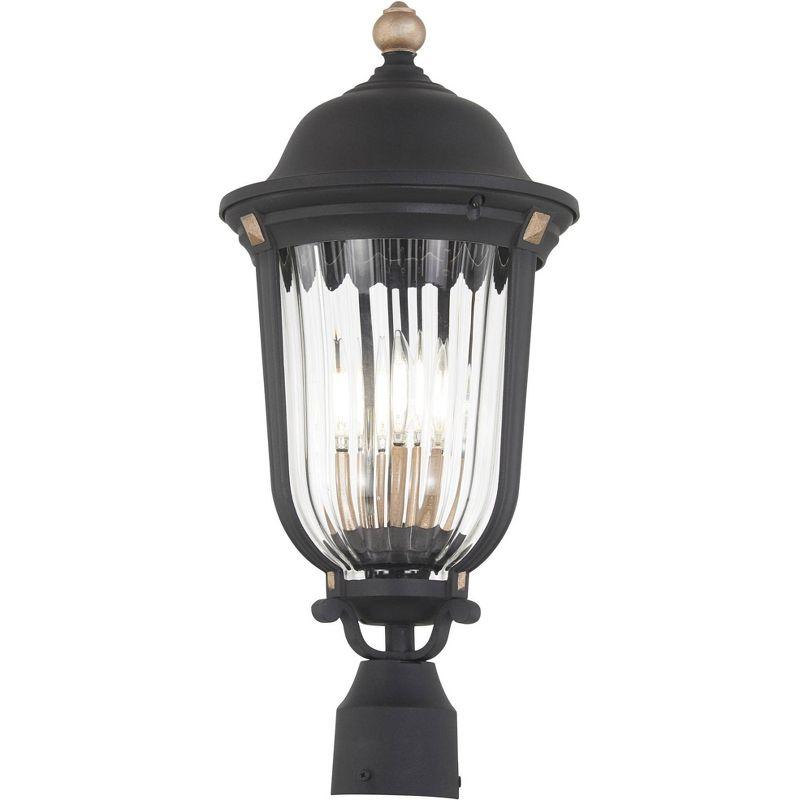 Peale Street Sand Coal Vermeil Gold 3-Light Outdoor Post