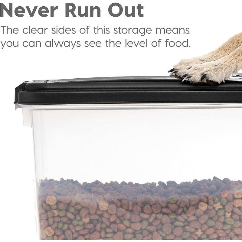 Large Clear Airtight Pet Food Storage Container with Casters